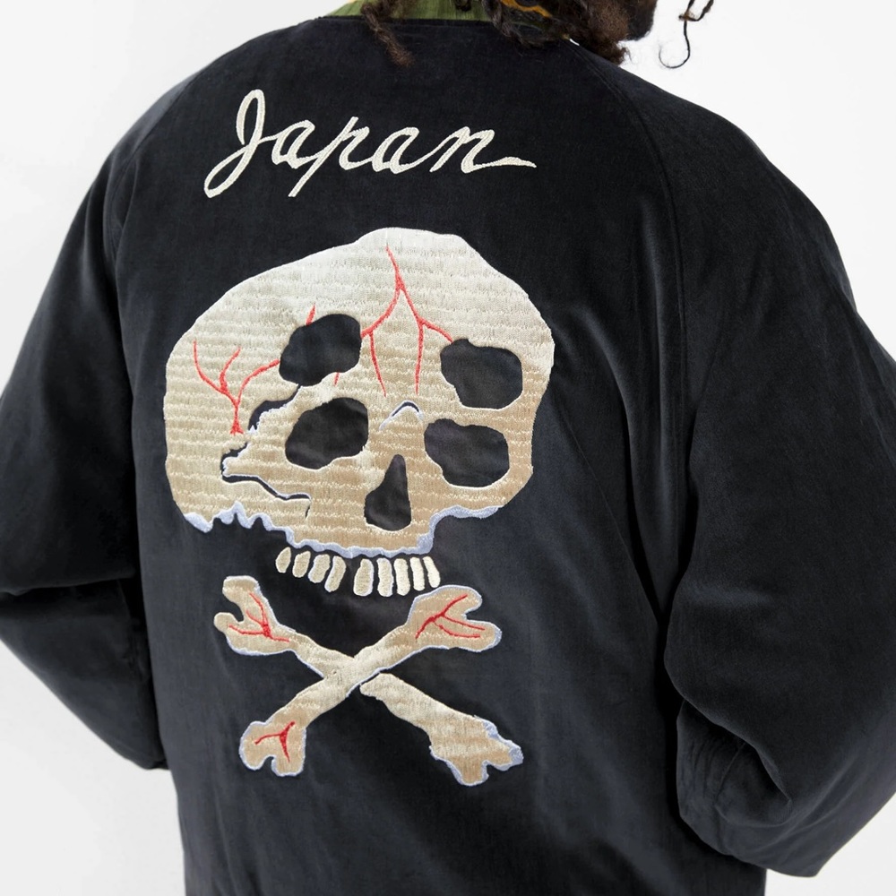 KAPITAL VELVETEEN SULFIDE SOUVENIR JACKET (RAIN SKULL)